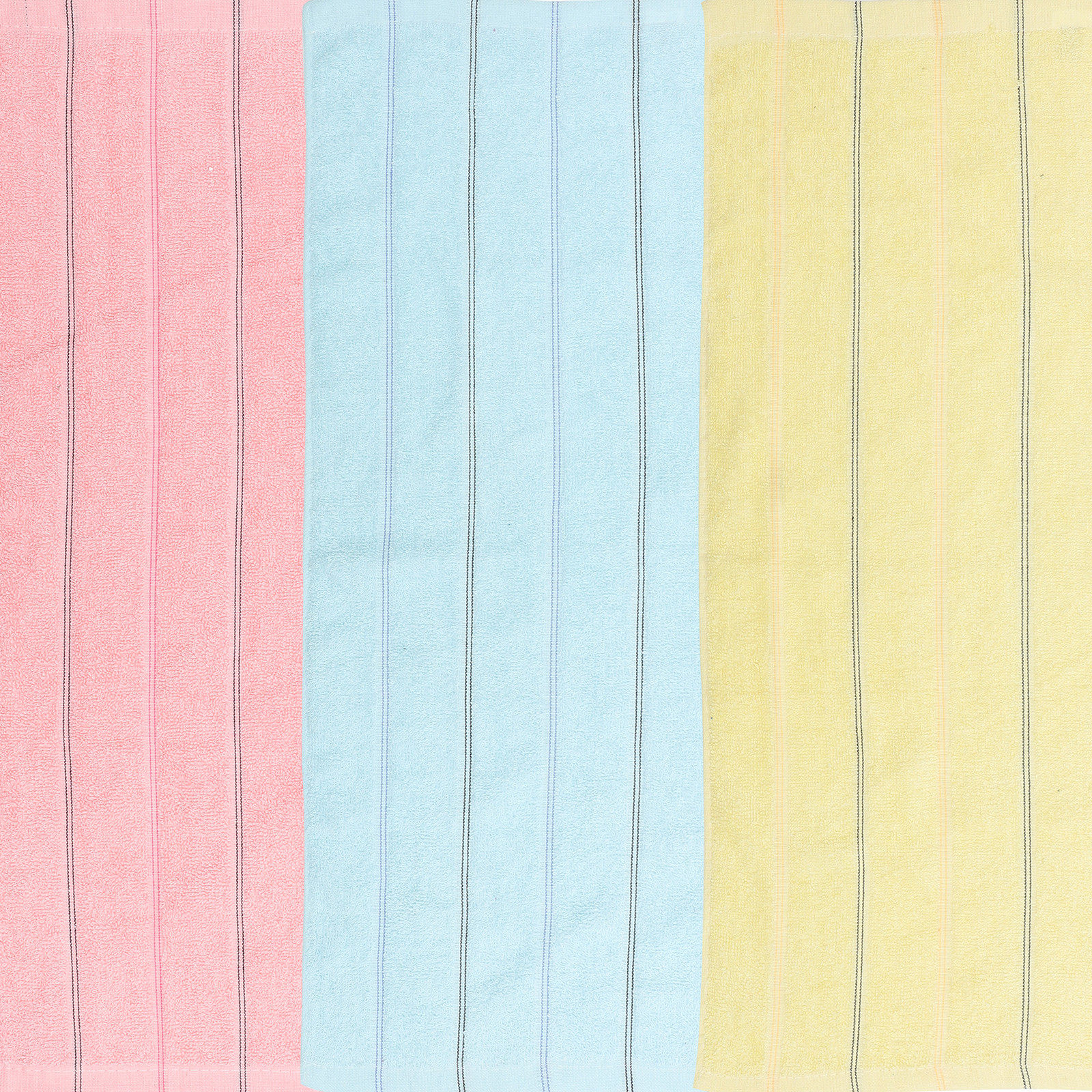 Home Textiles Face Towel - 4Pcs Striped Cotton Hand Towels Colorful