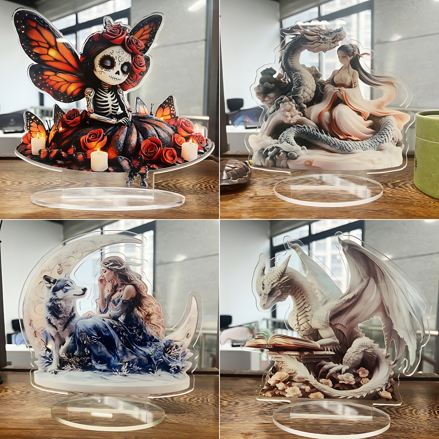 Two Tigers Statue,2D Flat Anim - Home Textiles Products reseña y precio