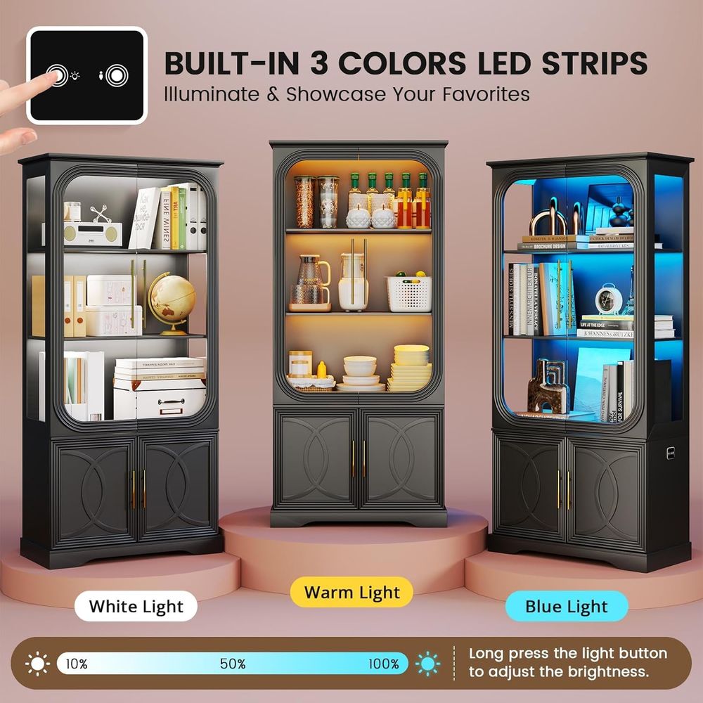 69 Tall Glass Display Cabinet  - Home & Hotel Textiles Private Limited reseña y precio
