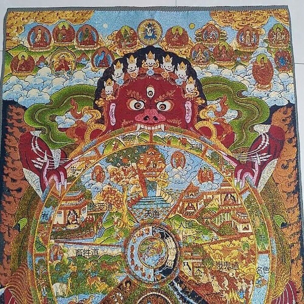 Buddhist Guardian Silk Paintin - Home Textiles China reseña y precio