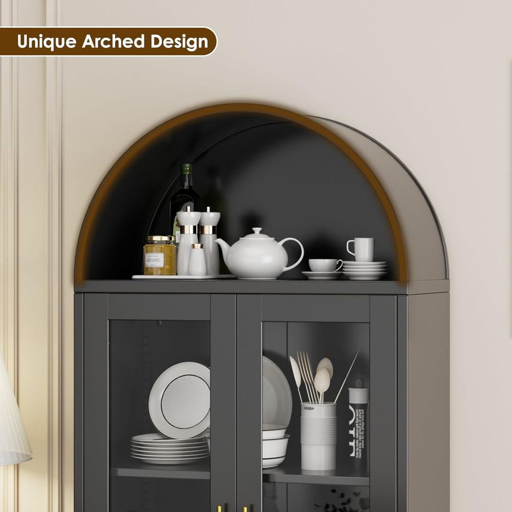 72.8 Black Tall Glass Display  - Home & Hotel Textiles Private Limited reseña y precio