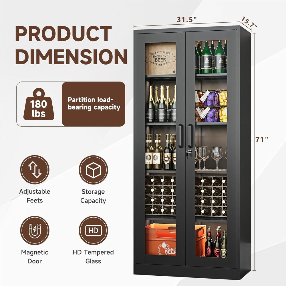 71 Metal Glass Display Cabinet - Home & Hotel Textiles Private Limited reseña y precio