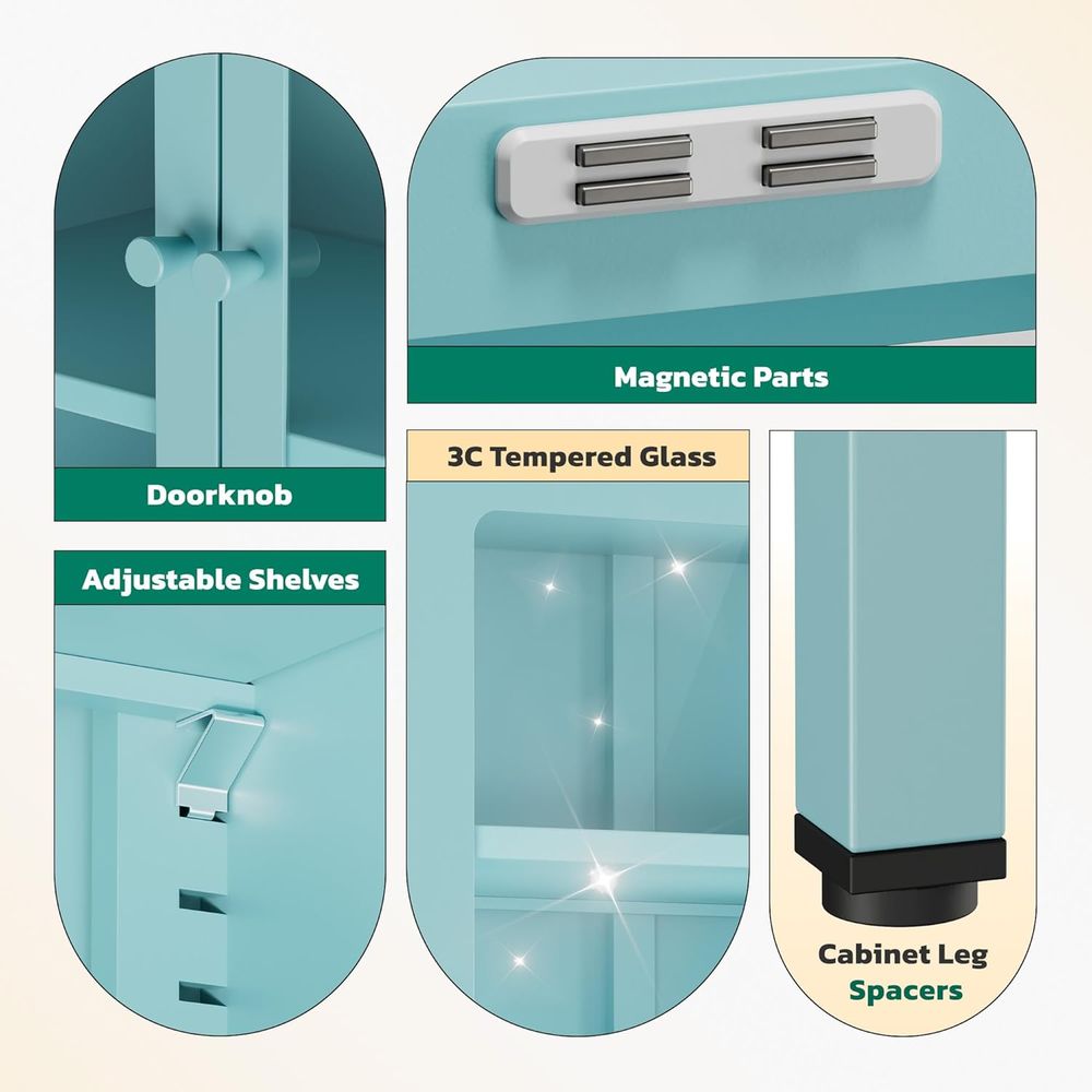 Tall Glass Display Cabinet for - Home & Hotel Textiles Private Limited reseña y precio