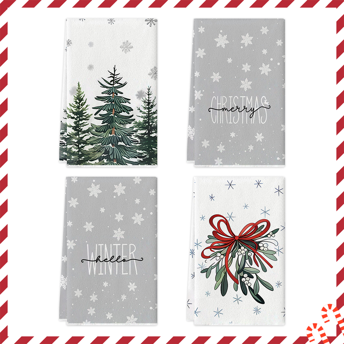 2/4/pcs Christmas Kitchen Towe - Home Textiles Face Towel reseña y precio