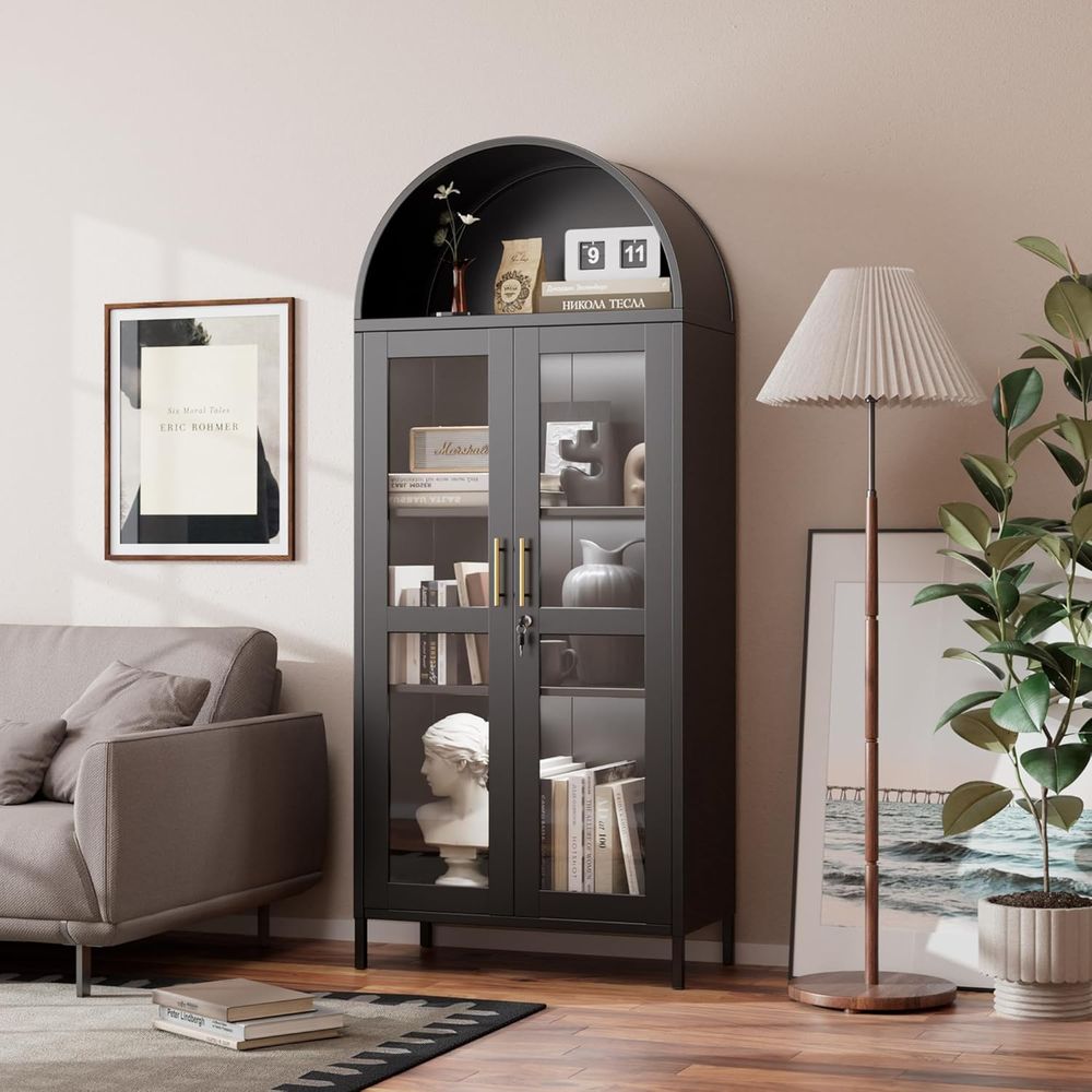 Arched Glass Display Cabinet w - Home & Hotel Textiles Private Limited reseña y precio
