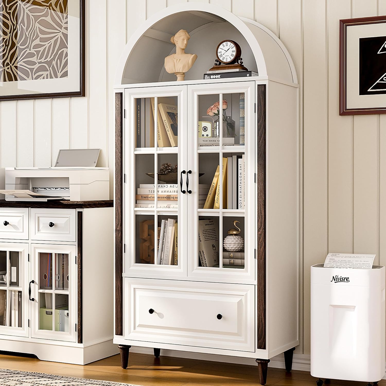 71” Handcrafted Arched Bookcas - Home & Hotel Textiles Private Limited reseña y precio