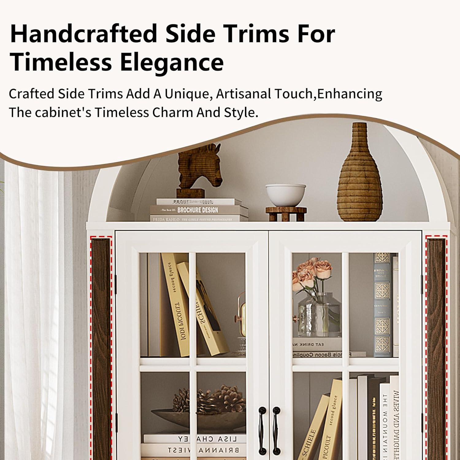 71” Handcrafted Arched Bookcas - Home & Hotel Textiles Private Limited reseña y precio