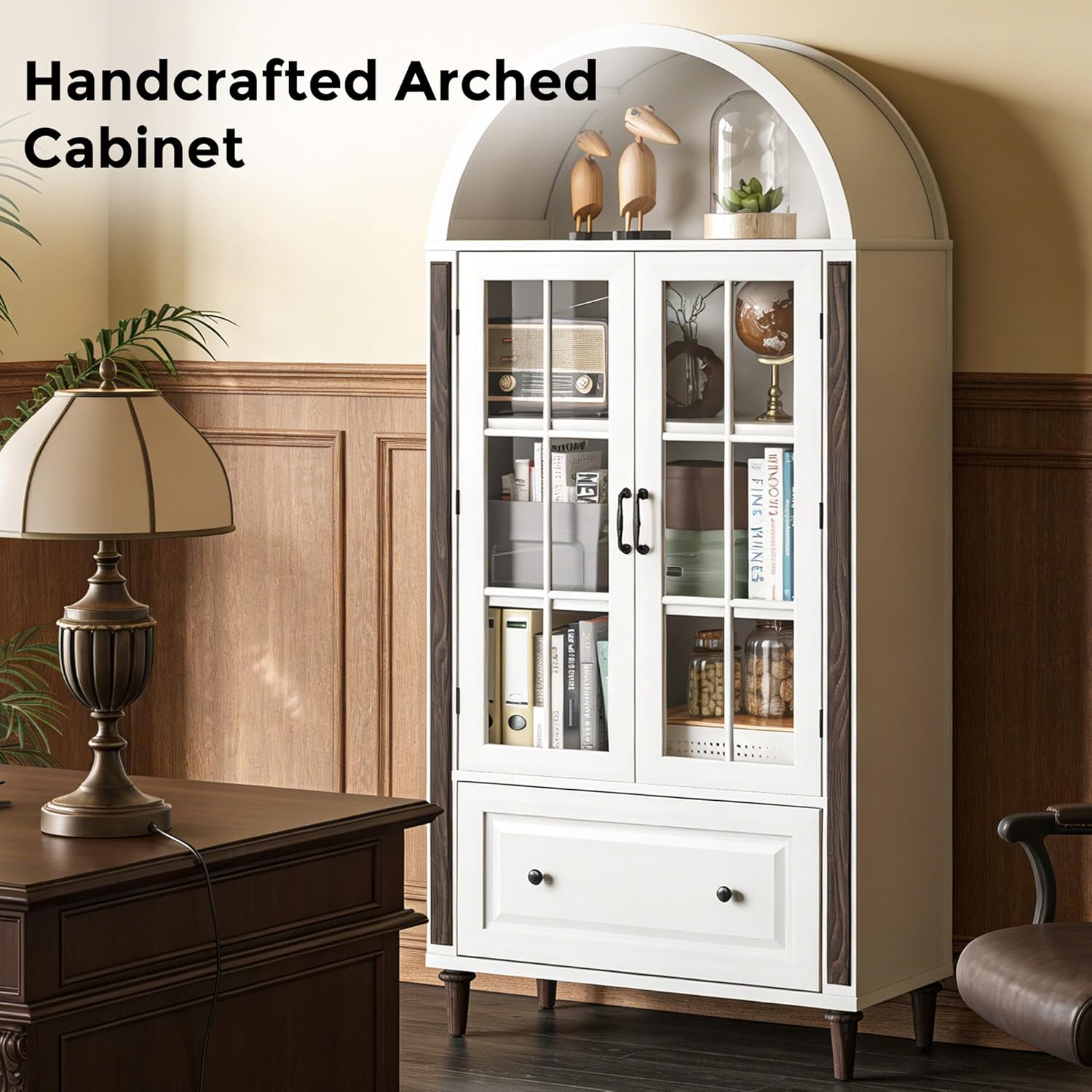 71” Handcrafted Arched Bookcas - Home & Hotel Textiles Private Limited reseña y precio