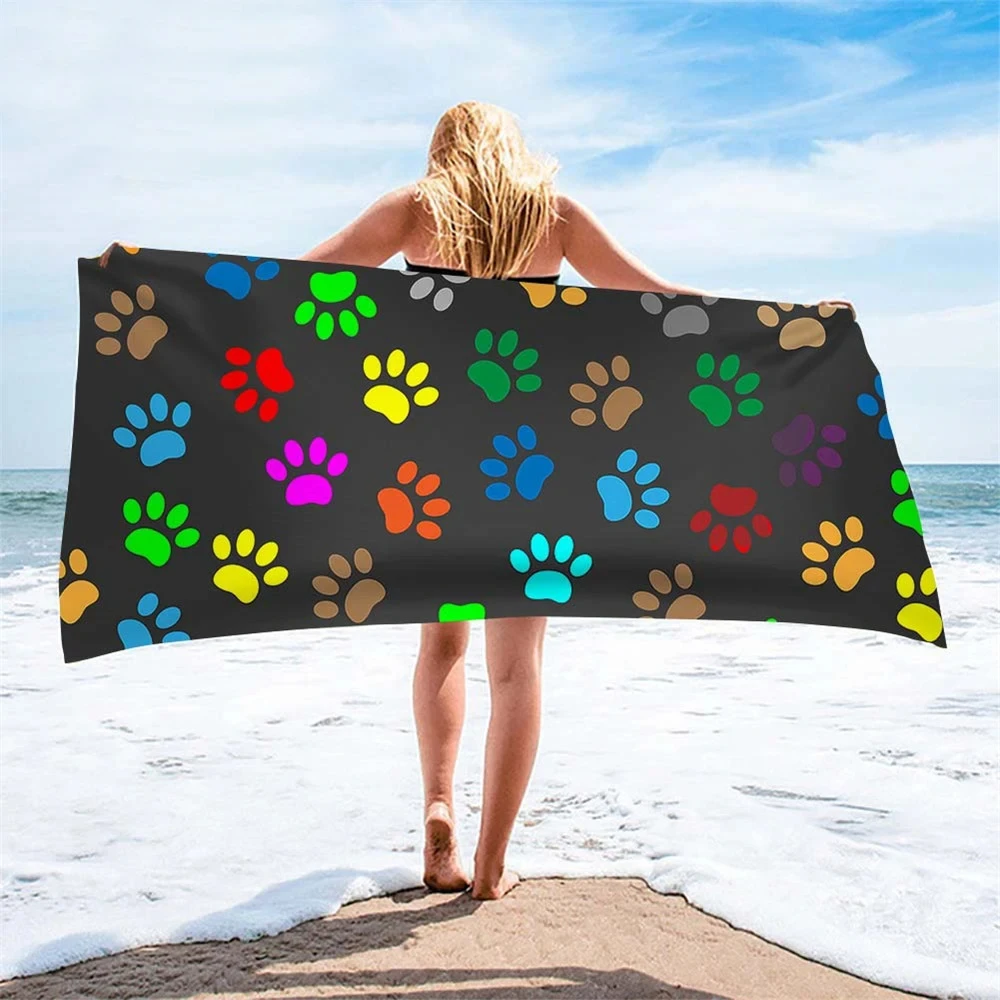 Cat Dog Paw Pattern Print Beac - Home Textiles Face Towel reseña y precio