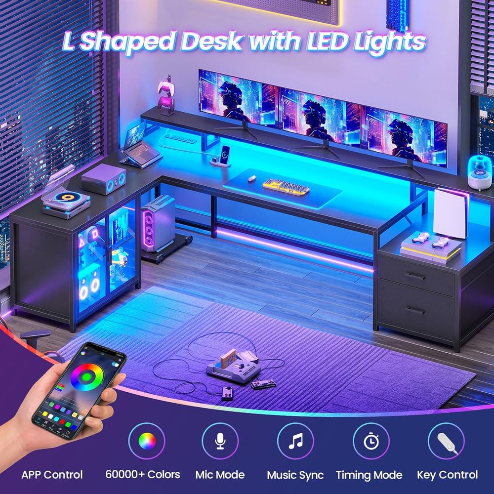 78.7 L-Shaped Gaming Desk with - Home & Hotel Textiles Private Limited reseña y precio