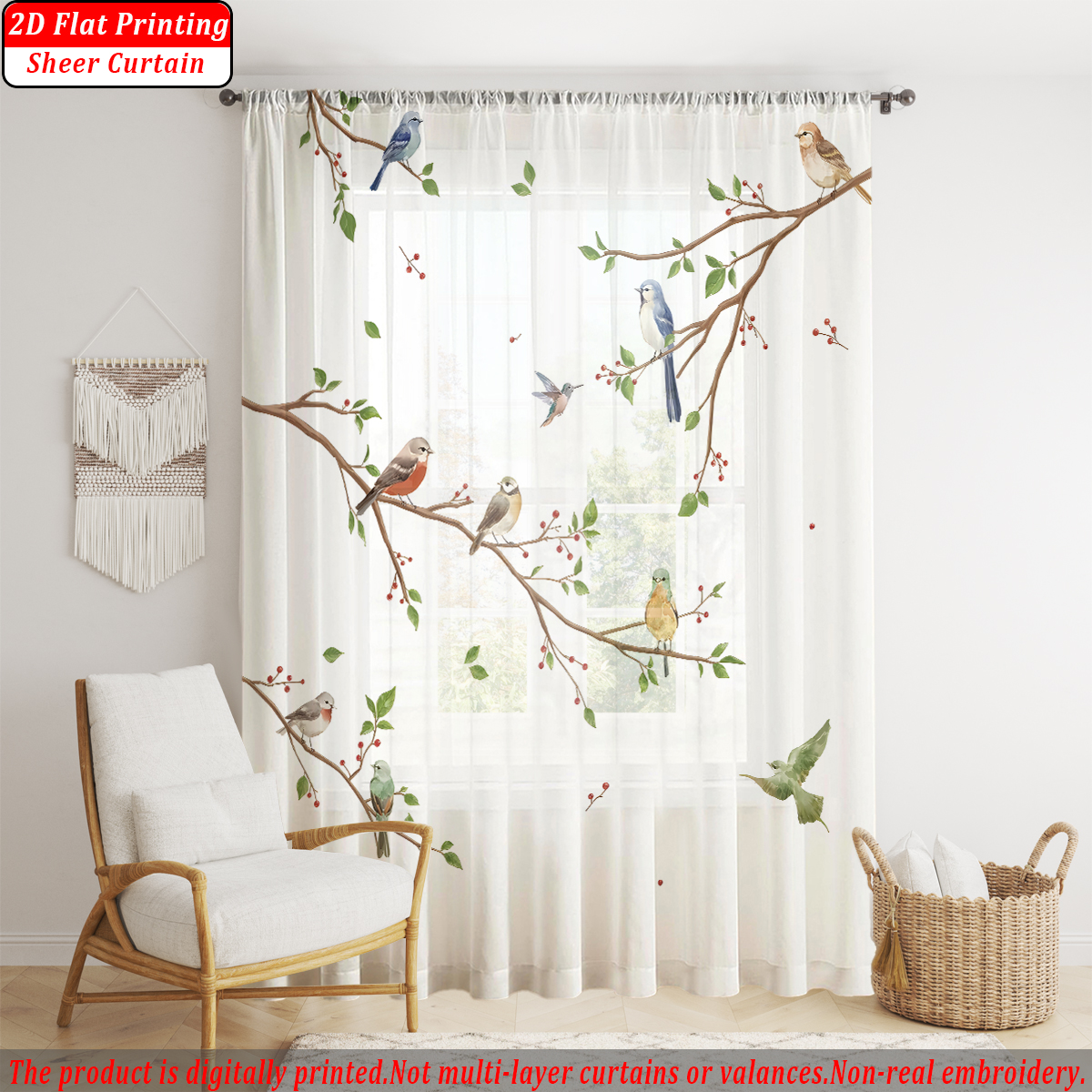 Branches Flying Birds Flat Pri - Home Textiles Products reseña y precio