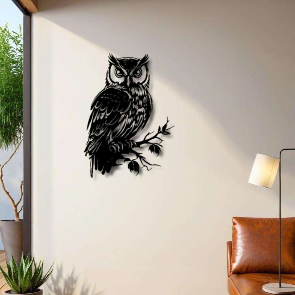 Metal Wall Art Owl Statue 1pc: - Home Textiles Products reseña y precio