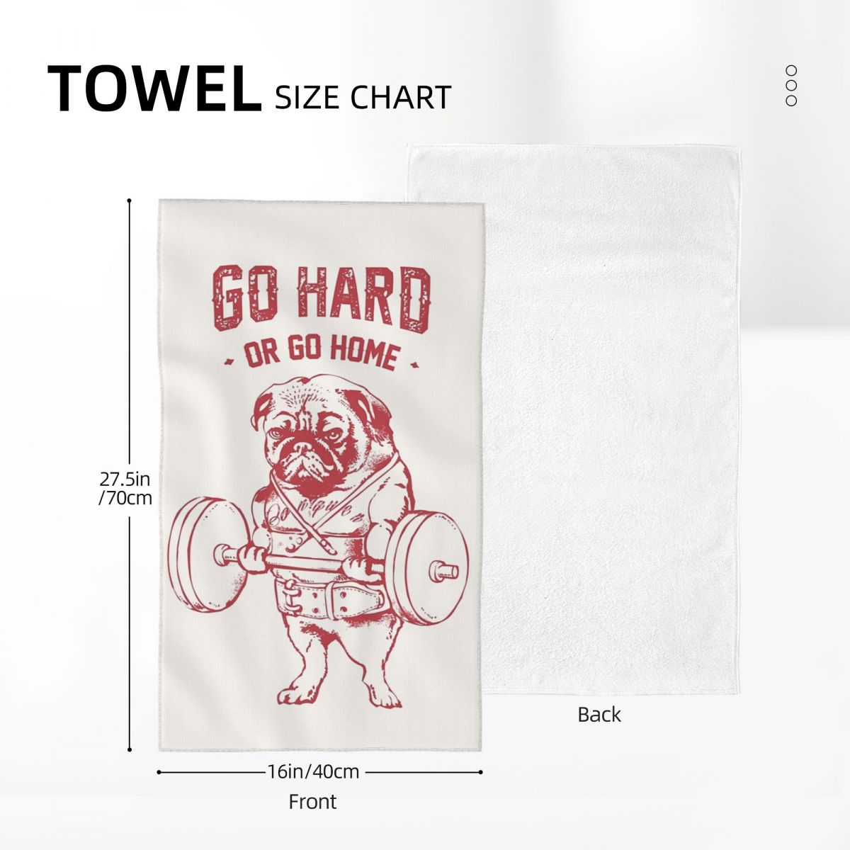 Custom Go Hard Or Go Home Pug  - Home Textiles Face Towel reseña y precio